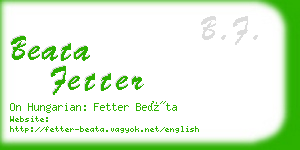 beata fetter business card